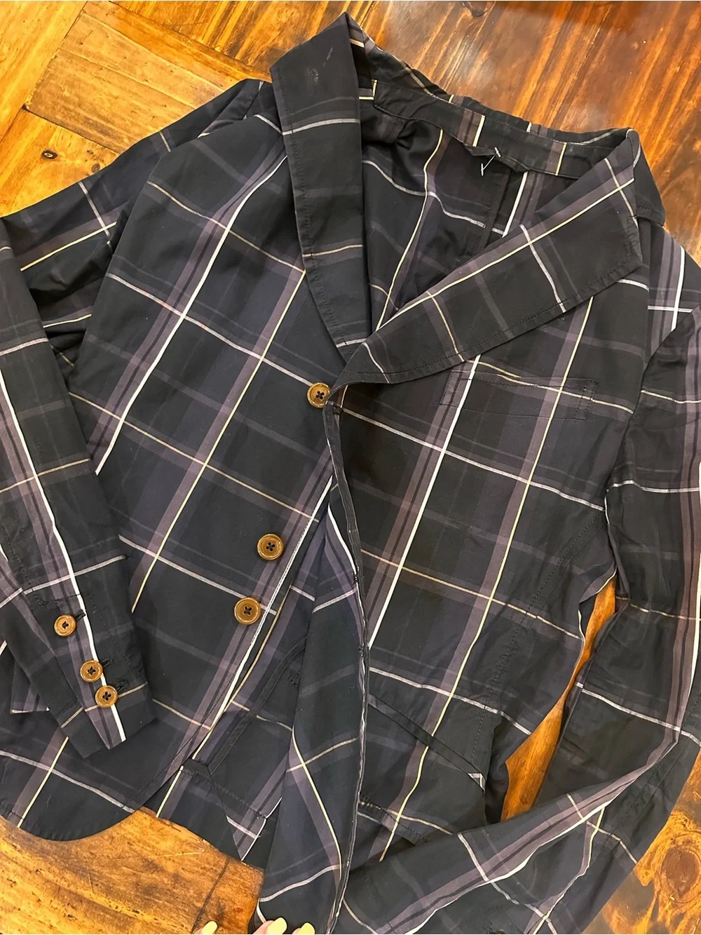 Vintage Men’s Vivienne Westwood Plaid Blazer Suit Jacket Size IT 46 US 36 Navy - Picture 1 of 10